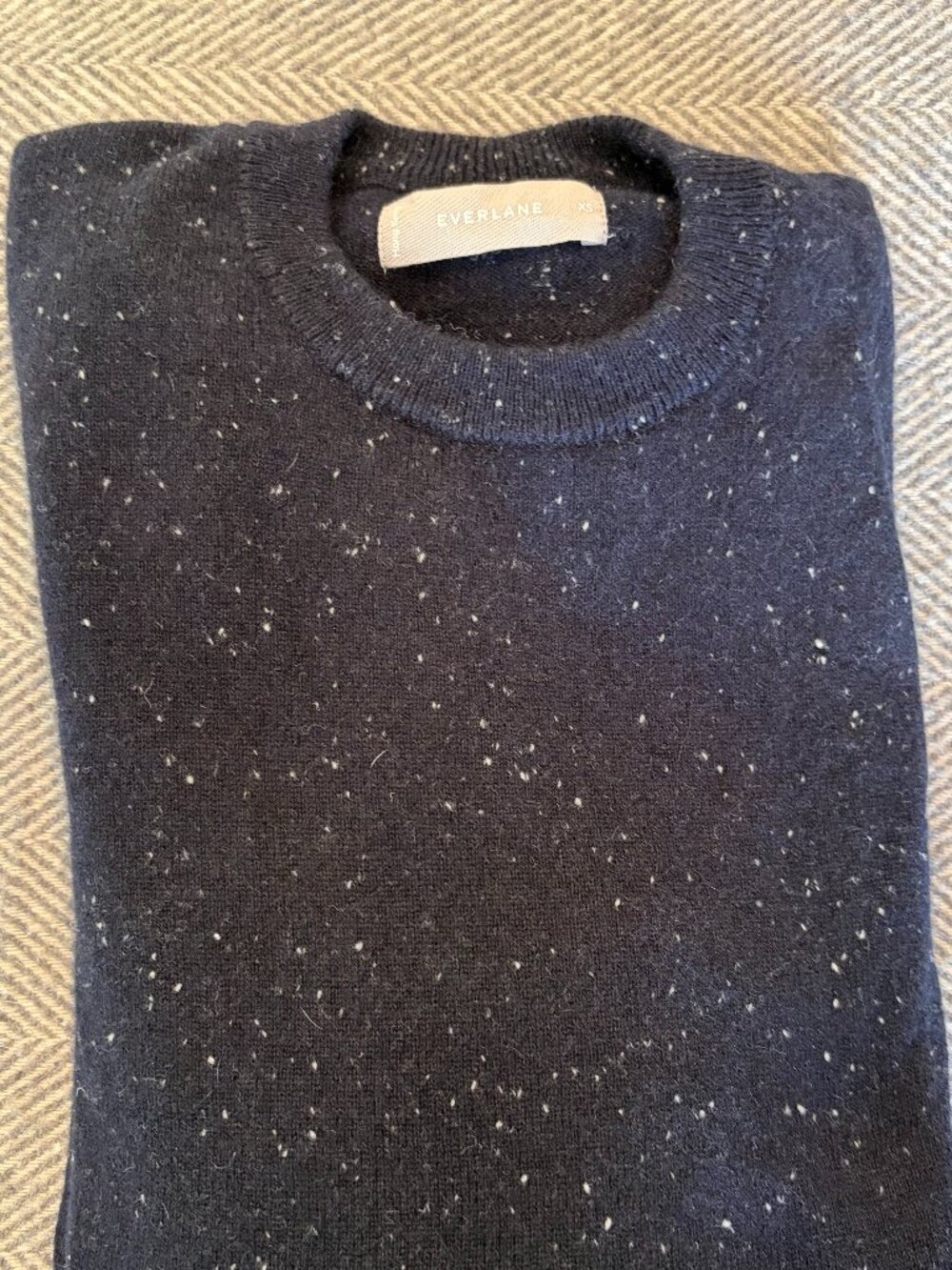 Everlane Navy Blue "snowflake" Cashmere Sweater